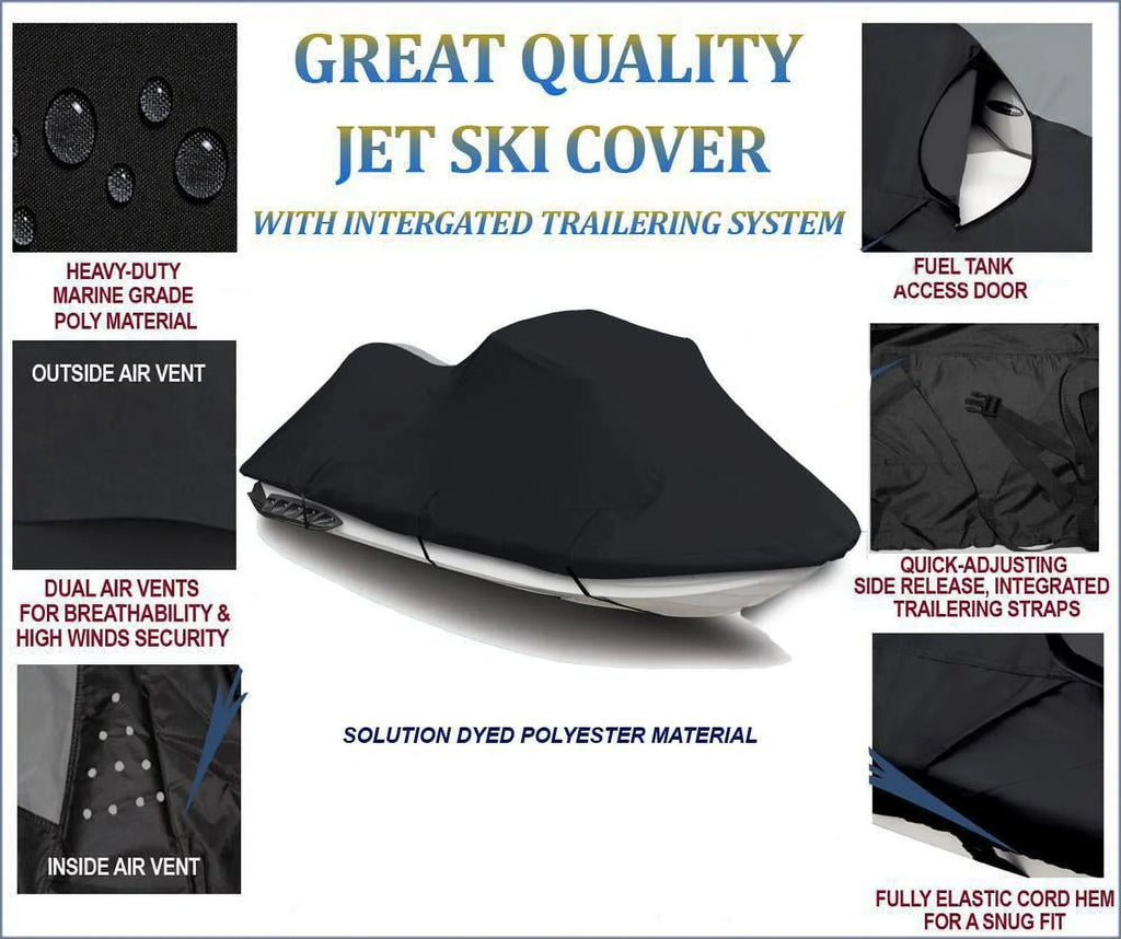 BLACK 600 DENIER JetSizeki Cover Compatible for Sizeea Doo Sizeea-Doo GTSize 1990 1991 1992 1993 1994 1995 1996 1997 1998 1999 2000 Jet Sizeki Cover PWC Cover