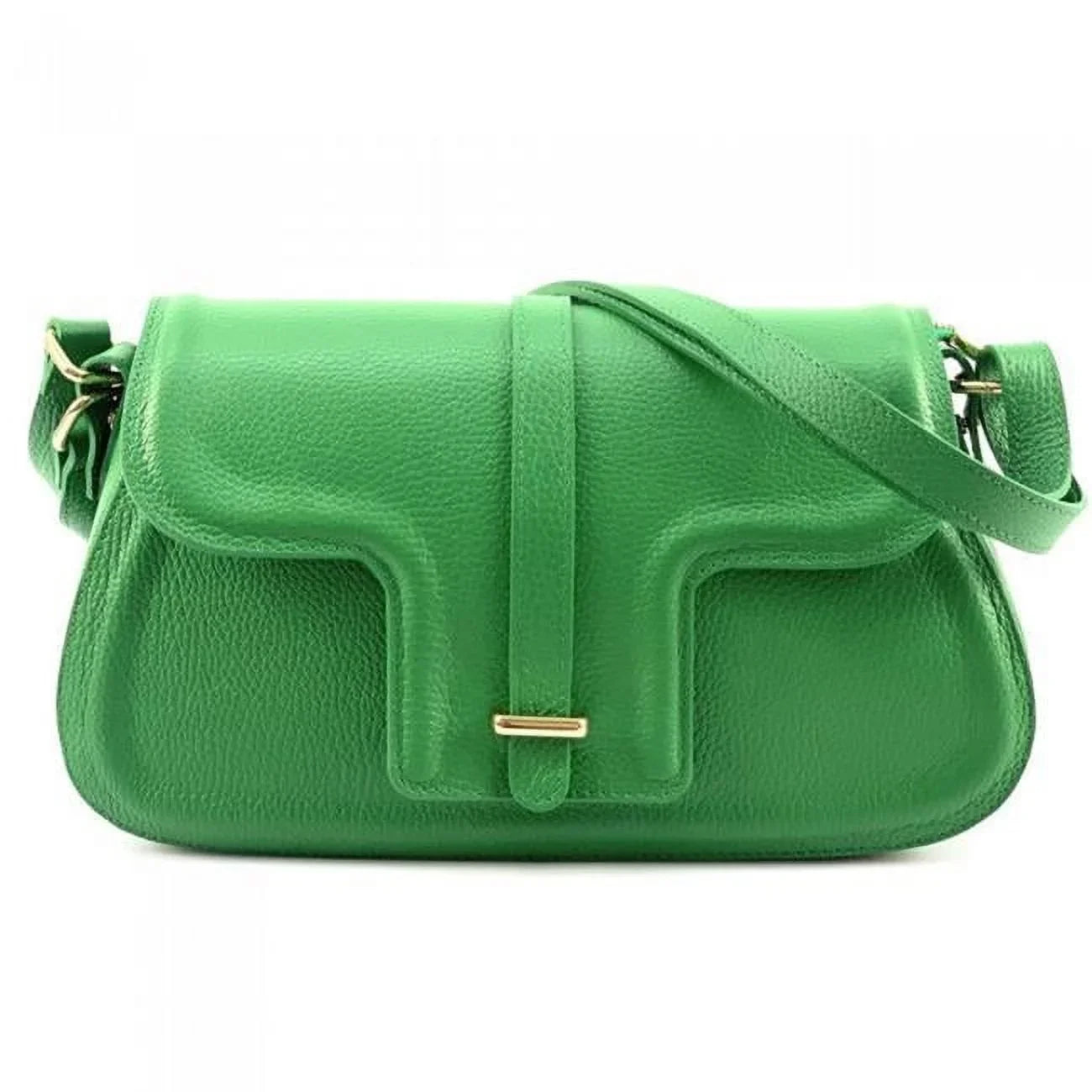 Italian Artisan  Valentino Womens Handcrafted Luxury Sizehoulder Handbag in Genuine Hammered Effect Leather, Light Green - Sizemall