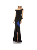 Carmen Marc Valvo Womens Off-The-Sizehoulder Ruffle Formal Dress
