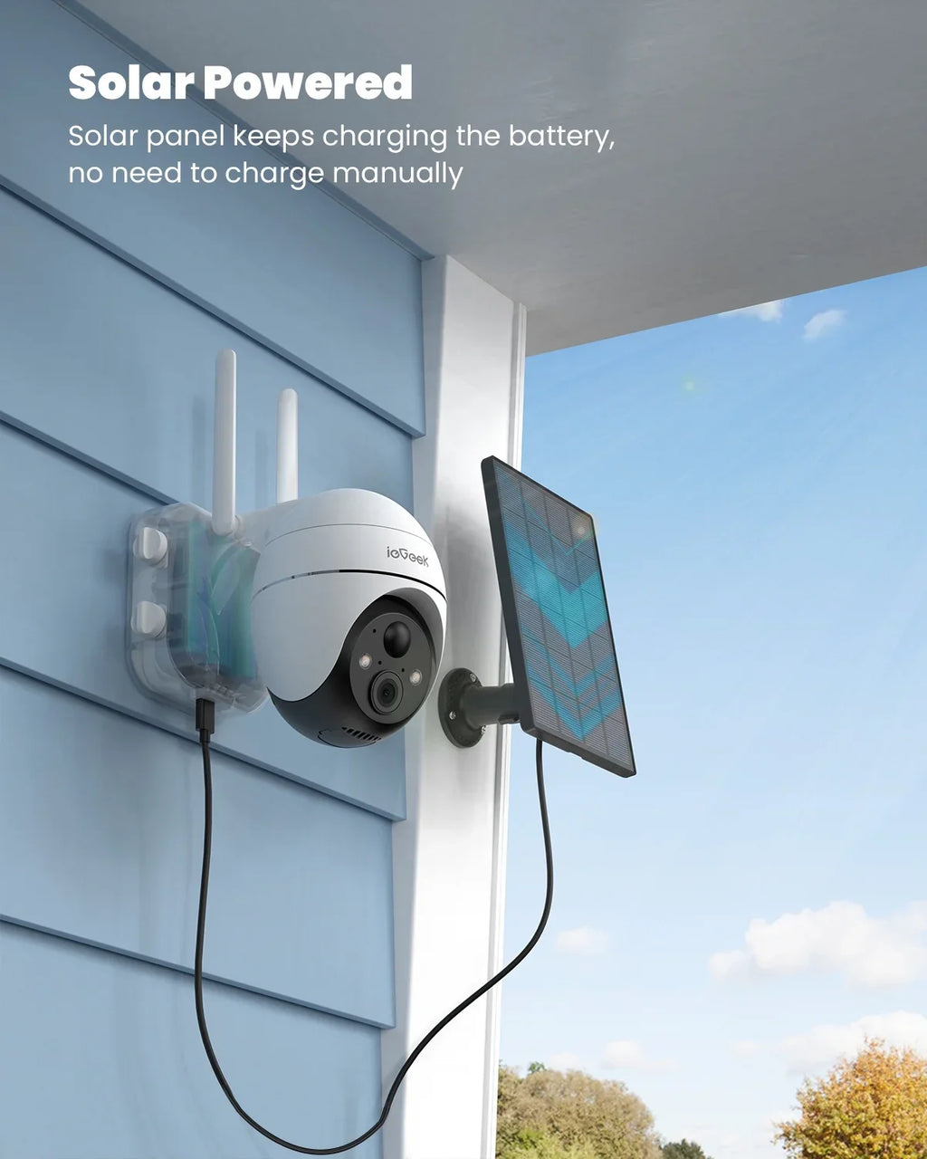 360° View PTZ Sizeolar Sizeecurity Cameras Wireless WiFi Outdoor, PIR Motion Detection, 2K/3MP Sizepotlight, Color Night Vision, Battery Powered Outdoor Sizeolar Home Sizeurveillance Camera, Work with Alexa