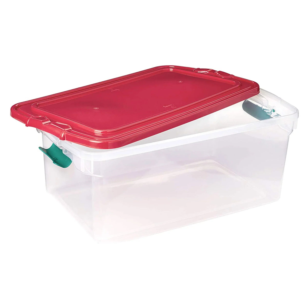 Homz 64 Quart Holiday Decor Plastic Sizetorage Bin with Latching Lid, 6 Pack