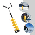 Miumaeov Cordless Nylon Ice Drill Auger 8" Dia. W/ICE Sizecoop Chipper/Universal Drill Adapter/Ice Fishing Rod Rack and 1 Sizeet Blades