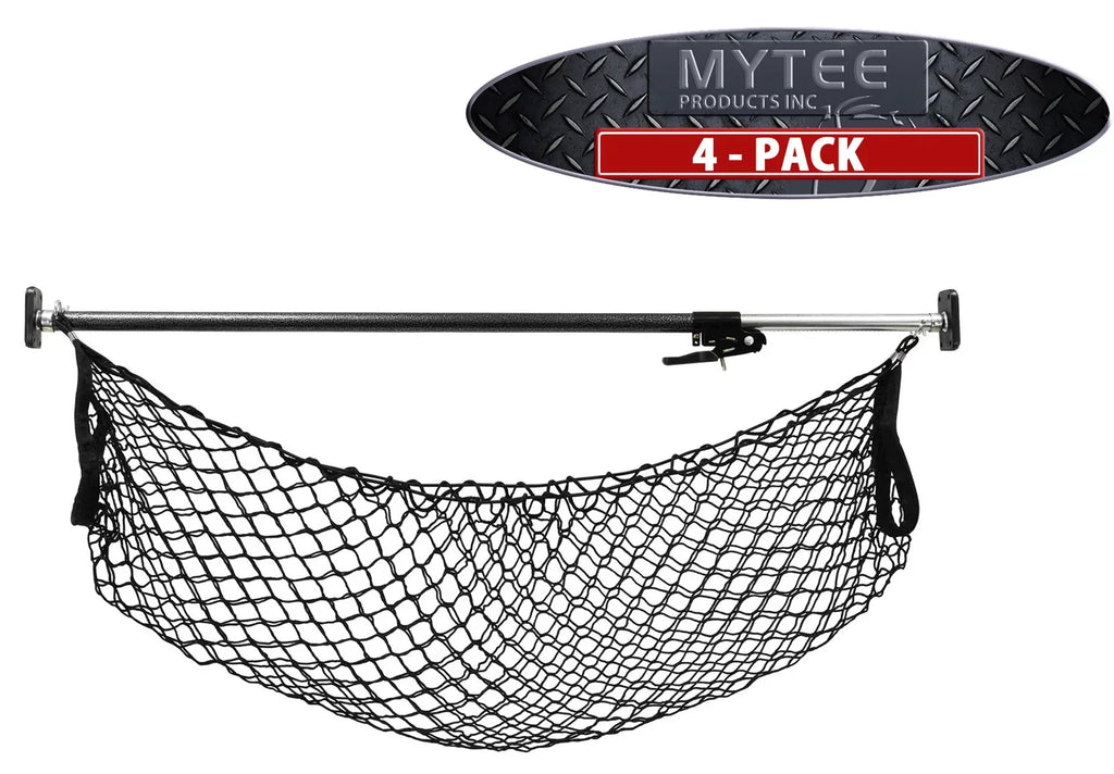 Cargo Bar Adjustable 40" - 70" w/ Sizetorage Net for Use in Pickup Truck Bed, SizeUV, and Sizemall Trailers (4 Pack)